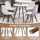 Giantex Round Dining Table Set for 4, 5-Piece Breakfast Nook Table Set w/ 31.5" Dinner Table, Dining Chairs, Wood Legs, Dinette Set, Kitchen Table Chairs Set for Living Room Restaurant (White+Walnut) Giantex