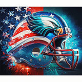 IREDLII Football Helmet 5D Diamond Painting Kits for Adults,Lightning Diamond Art Kits for Helmet Beginner,DIY Full Round Diamond Dots for Adults with Craft Art Kits for Home Wall Decor 16x20 Inch IREDLII