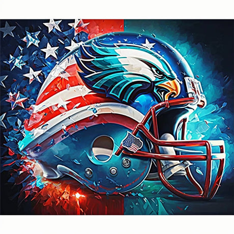 IREDLII Football Helmet 5D Diamond Painting Kits for Adults,Lightning Diamond Art Kits for Helmet Beginner,DIY Full Round Diamond Dots for Adults with Craft Art Kits for Home Wall Decor 16x20 Inch IREDLII