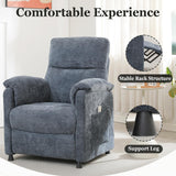 Chenille Power Recliner Chair for Living Room Bedroom|Electric|Remote Control|Side Pockets|Small|Adults (Blue) Anwick
