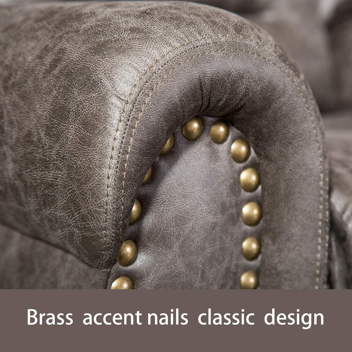 ANJ Electric Recliner Chair W/Breathable Bonded Leather, Classic Single Sofa Home Theater Recliner Seating W/USB Port (Smoky Gray) ANJ