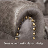 ANJ Electric Recliner Chair W/Breathable Bonded Leather, Classic Single Sofa Home Theater Recliner Seating W/USB Port (Smoky Gray) ANJ