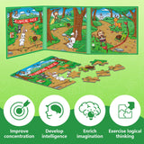 Quilinz Jigsaw Puzzles,Magnetic Animal Puzzles for Toddlers Age 4-6,Sequence Cards for Kids 3-5,Story Telling Cards,Airplane Car Road Trip Activities,Toddler Travel Activities,Preschool Learning Toys Quilinz