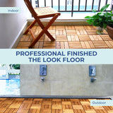 CLOVERHOLM Pack of 4 Pieces Teak Deck Tiles Border (2 Male-Pegs, 2 Female-Hook), Trim Pin End of Outdoor Floor Tiles, Loop End Piece for 12”x12" Shower Floor Wood, Dance Floor (12 Inch, Natural) CLOVERHOLM