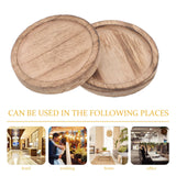 OSALADI 2pcs Rustic Wooden Candle Holder Farmhouse Tealight Candle Plate Pillar Candle Tray Coffee Table Centerpieces Plant Saucer Succulent Pot Wood Discs OSALADI