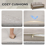 EAGLE PEAK Wicker Outdoor Patio Sofa Modern Rattan Patio Furniture Loveseat for Backyard Deck Porch Balcony, 3 Seat Couch, Brown/Gray EAGLE PEAK