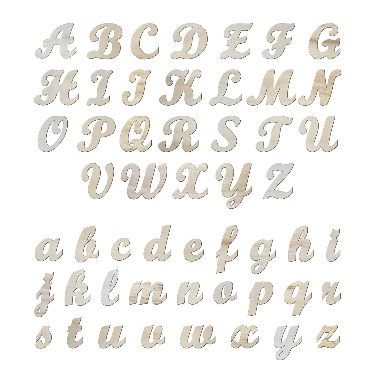 3 Inch 284 Pieces Wooden Letters Unfinished Wood Letters for Crafts Cursive Alphabets with Extras Cregugua