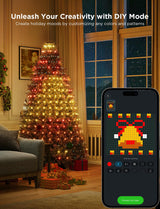 Govee Christmas Tree Lights, Smart RGBIC 480 LEDs Christmas Lights Outdoor, 6.6ft × 24 String Lights for Holiday Decor, IP65 Waterproof, Music Sync, Voice Control, 60+ Scene Modes, Green Wire Govee