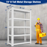 WORKPRO 3000lbs 5-Tier Shelving Unit, 72" H Adjustable Storage Shelves, Boltless Garage Shelving Unit for Garage, Kitchen, Durable Scratch-Resistant Panels, White WORKPRO