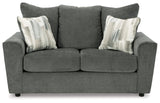 Signature Design by Ashley Stairatt Casual Loveseat with Flared Arms, Gray Signature Design by Ashley