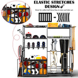 Garage Sports Equipment Organizer with Golf Bag Stand, Balls Storage Rack, and Toy Organizer – Durable Indoor/Outdoor Multi-Use Rack for Kids' Gear and Seasonal Items SPIDERCAMP