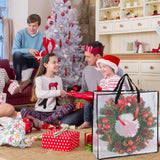 LDXDRU 5 Pack Wreath Storage Container, 26" Christmas Wreath Storage Bag, Clear Plastic Wreath Bags with Sturdy Handles for Holiday Wreaths Storage, Bed Sheet & Blanket LDXDRU