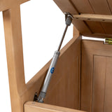 happimess STB1000A Sophie 48" Traditional Farmhouse Lift-Top Acacia Wood Storage & Entry Bench, Light Teak Matte Finish, with Seating & Armrest for Patio, Garden, Porch, Backyard, Poolside happimess