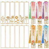 LET'S RESIN 12pcs Bookmark Bezels for Resin with Tassels, UV Resin Molds for DIY Bookmarks(6 Flowers and 6 Blank Frames), Metal Bookmark Bezels Bulk for Craft Supplies, Birthday Gifts, Custom LET'S RESIN