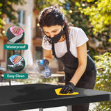 YITAHOME 8FT Heavy Duty Folding Table for Indoors & Outdoors Use, Versatile Rectangle Folding Table with Carrying Handle for Camping, Picnics, Parties, and Events, Black YITAHOME