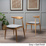 Christopher Knight Home Francie Fabric with Oak Finish Dining Chairs, 2-Pcs Set, Grey / Oak Christopher Knight Home