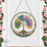STGLCR DIY 5D Tree of Life Diamond Painting Kits Hanging Sign Wall Art Sign Tree Diamond Art Suncatcher Window Hanging Ornament Window Pendants Home Garden Wall Door 7.8inch STGLCR