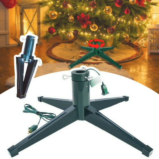 Afrasiy Rotating Christmas Tree Stand, 360 Rotating Automatically Adjustable Two-Way Rotating Tree Stand, Suitable for Christmas Christmas Tree Stand