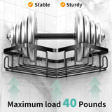 Moforoco Adhesive Corner Shower Caddy, 3 Pack Organizer Shelf with Soap Holder and 12 Hooks, Shelves Rustproof for Bathroom, Storage Basket Bathroom Accessories(Black) Moforoco