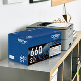 Brother Genuine High-Yield Black Toner Cartridge Twin Pack TN660 2PK (TN6602PK) Brother