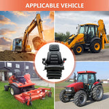 Universal Tractor Suspension Seat with Adjustable Angle Back,Armrest And Safety Belt,for Linde Forklift Tractor,Excavator Skid Loader Backhoe Dozer Telehandler TICSEA