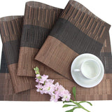 PIGCHCY Placemats,Durable Placemats for Dining Table,Washable Woven Vinyl Kitchen Placemats Set of 4 (Brown) PIGCHCY