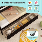 Giantex Bunk Bed Twin Over Twin with Storage Stairs & Drawers, Solid Wood Bunk Bed with Full-Length Guardrails, Convertible to 2 Beds, Versatile Bunk Beds for Kids Teens Adults, Espresso Giantex