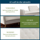 Novogratz Tallulah Memory Foam Futon Couch Bed, Futon Sofa Bed - Ivory Boucle Novogratz