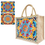 Generic 5D Diamond Art Painting Tote Bag Kit, DIY 5D Diamond Art Painting Handbag Kits, Diamond Art Painting Bag, (Single Side Dot Diamond) (#07-Mandala) WoodArtSupply
