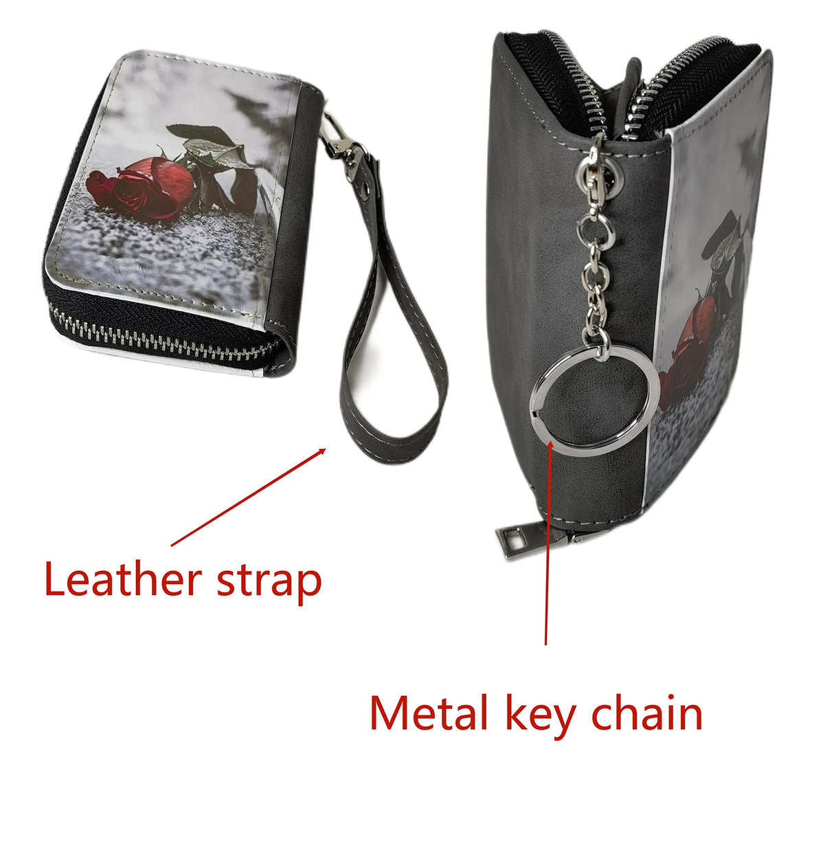 Sublimation Small Coin purse Women's Wallet Leather Coin credit Card holder Diy Craft (Gray) WoodArtSupply