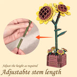 Stay Fun 3D Wooden Puzzle Flower, Artificial Wildflower Building Set for Adult, Model Botanical Collection Gift for Valentine's Day/Mother's Day/Birthday/Christmas, DIY Flower Toy Set (Sunflower) Stay Fun