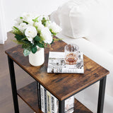 VECELO Tall End Side Table,30" Height Nightstand with 3-Tier Storage Shelf for Living Room Bedroom Office Hallway Study VECELO