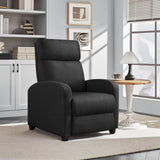 Yaheetech Fabric Recliner Chair Sofa Ergonomic Adjustable Single Sofa with Thicker Seat Cushion Modern Home Theater Seating for Living Room Matte Black Yaheetech