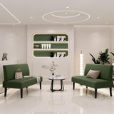 Yaheetech Small Mini Sofa Couch Armless Loveseat Futon for Bedroom, Corduroy Fabric & Easy Assembly, for Small Spaces Living Room,Dorm,Office,Apartment, Green Yaheetech