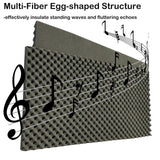 KTOESHEO 4 PCS Acoustic Panels,48''X24''X2'' Egg Crate Foam Soundproof Foam Wall Panels,High Density Fireproof Noise Cancelling Foam Studio Foam Panel,Noise (Black) KTOESHEO