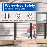 Muzata Aluminium Cable Railing Gate Black for Wood Metal 36" Cable Railing System Outdoor Seaside 36 1/32'' W X 32 13/32" H, DG01 BPA Muzata