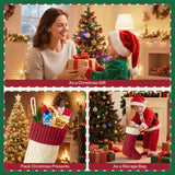 3PCS Knit Large Christmas Stockings,Length 18.9'',Fireplace Christmas Decorations, Holiday Gift Xmas Stockings for Candy Toy ScandiCasis