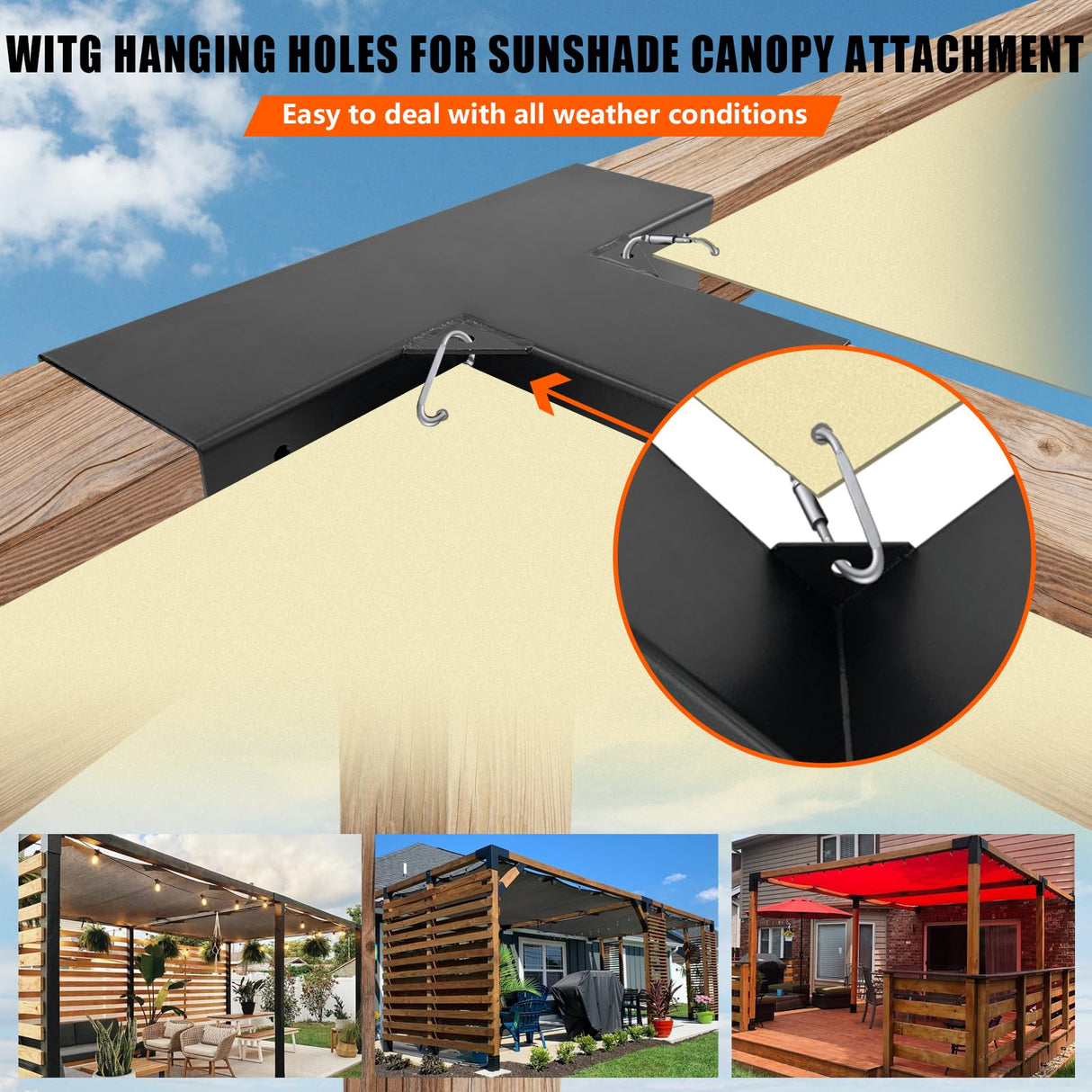 ITeVe.GD Pergola DIY Kit,2 Pcs 4-Way Right Angle Corner Brackets Elevated Wood Stand with Screws for 4"x4"(Inner Size:3.5"x3.5") Wood Beams,Pergola,Garden,sunroom kit Lumber&Metal Gazebo… ITeVe.GD