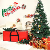 HOMEST Christmas Tree Storage Bag, Fits for 7.5 ft Artificial Xmas Tree, Zippered Christmas Tree Bag with Reinforced Carrying Handles and Wheels, Red (Bag Only) HOMEST