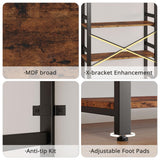 IRONCK Bookshelf, 31.5in Wide Shelf 6 Tier Bookcase, 110lbs/shelf Vintage Industrial Style Bookshelves for Bedroom, Living Room and Home Office, Vintage Brown IRONCK