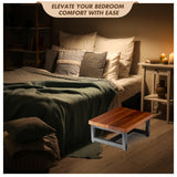 FANATU Wooden Two Step Stool - Heavy Duty One Step Stool for Adult and Kids - Holds up to 500Lb for Kichen/Bathroom/Bedside Step Stool (Acacia) FANATU