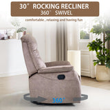 Rocking Swivel Recliner Chair for Power Lift Recliner Chair for Elderly, 360 Degree Swivel, Adjustable Modern Reclining Chairs, Classic and Traditional Recliner Sofa with Lumbar Support (Grey) ALYIAMXL