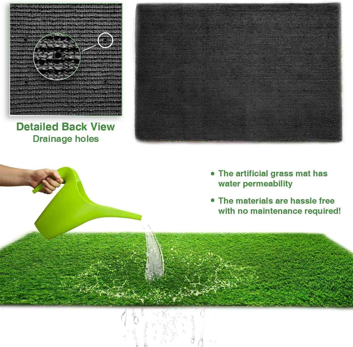 Realistic Deluxe Artificial Grass Synthetic Thick Lawn Turf Carpet (7 FT x 15 FT (105 Square FT)) LITA