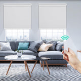 Allesin Motorized Roller Blinds with Remote Control for Windows, Blackout Smart Roller Shade, Battery Powered Electric Smart Blind for Home & Office(White,H72 x W35) Allesin