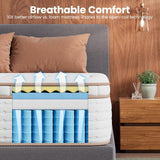 BedStory Firm King Mattress - 14 Inch Hybrid Mattress with Extra Lumbar Support for Back Pain Relief - Motion Isolation and Reinforced Edges - 365-Night Trial, Fiberglass-Free, CertiPUR-US BedStory