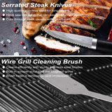 POLIGO 26PCS BBQ Accessories for Outdoor Grill Utensils Set Stainless Steel BBQ Tools Grilling Tools Set for Christmas Birthday Dads Presents, Barbecue Accessories Ideal Grilling Gifts for Men Women POLIGO