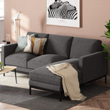ZINUS Logan Reversible Sectional Chaise, L-Shaped Sofa, Green Tea Infused Foam Cushions, Tool-Free, Easy Assembly, Dark Grey ZINUS