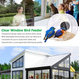 Clear Window Bird Feeder with Wifi Camera Suction Cup, Smart Transparent Round Birdfeeder with 16GB TF Card Photo Taking Video Recording IR Night Vision, Outside Birdhouse for Close Up View Outdoors Irfora