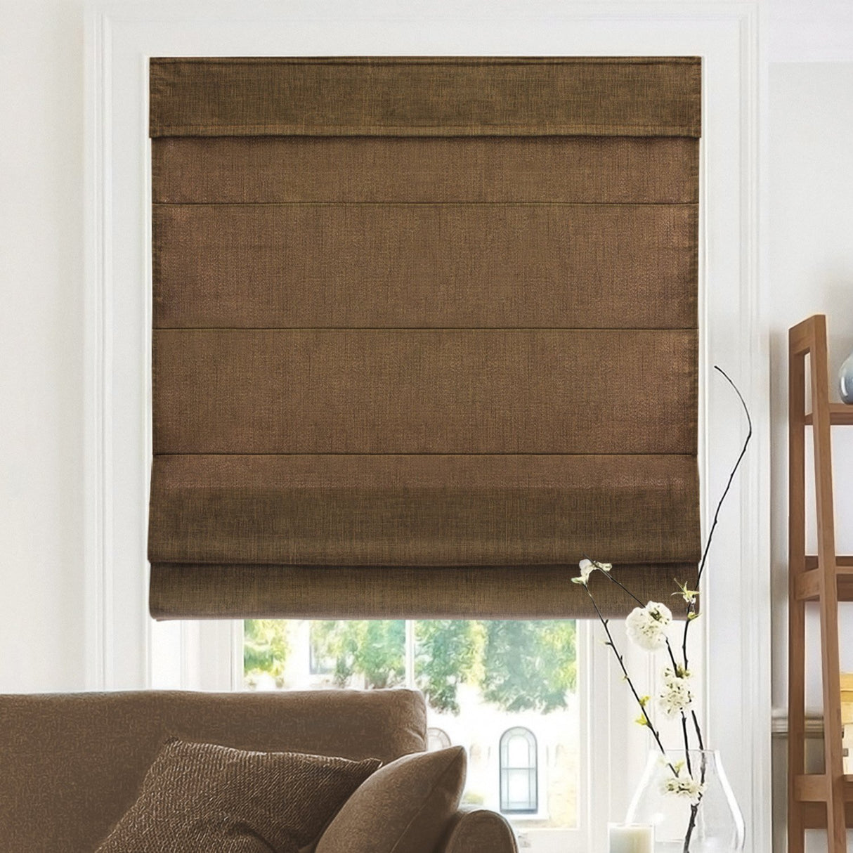 CHICOLOGY Roman Shades for Windows , Window Treatments , Roman Shades , Roman Window Shades , Room Darkening Shades , Window Shades , 29"W X 64"H , Belgian Chocolate (Privacy & Light Filtering) CHICOLOGY