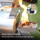 BIG HORN OUTDOORS Pizza Ovens Wood Pellet 12” Pizza Oven Cooking Pizza Maker Portable Stainless Steel Pizza Grill, Silver Portable Party use BIG HORN OUTDOORS